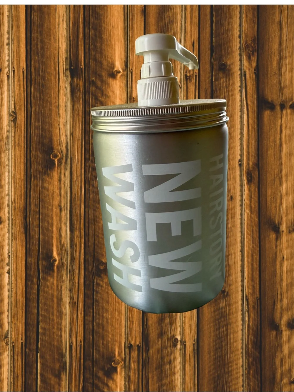 NWT Hairstory Reusable 20 oz Aluminum Pump Bottle Shower Dispenser